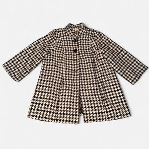 ECOLOGIE Houndstooth coat in Black and Cream